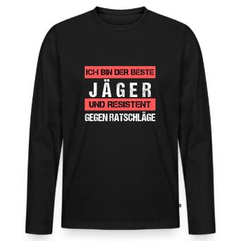 Resistant Hunter - Men's Premium Organic Long Sleeve Shirt - black - Front - Nico (187cm)