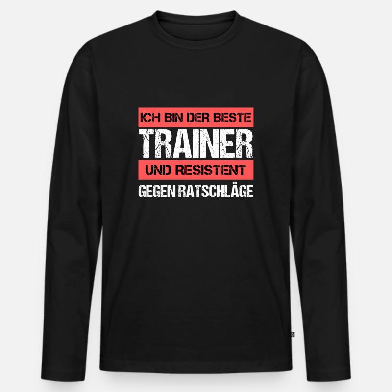 Resistenter Trainer - Männer Premium Bio Langarmshirt - Schwarz