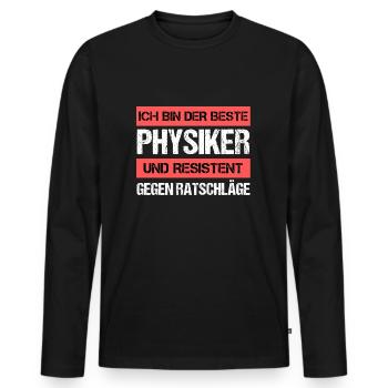 Resistenter Physiker - Männer Premium Bio Langarmshirt - Schwarz - Vorne - Nico (187cm)