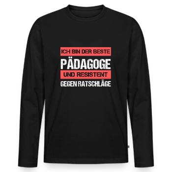 Resistant pedagogue - Men's Premium Organic Long Sleeve Shirt - black - Front - Nico (187cm)