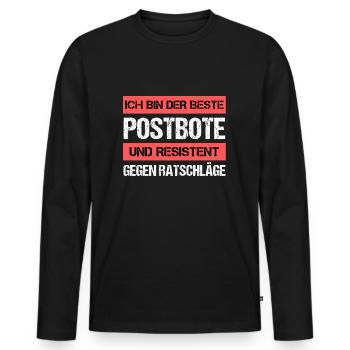 Facteur résistant - T-shirt manches longues Premium bio Homme - noir - Devant - Nico (187cm)
