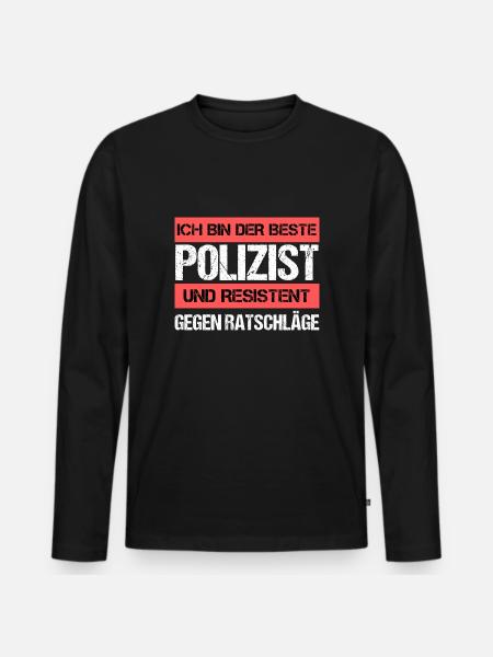 Policier résistant - T-shirt manches longues Premium bio Homme - noir