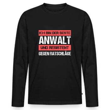 Défenseur résistant - T-shirt manches longues Premium bio Homme - noir - Devant - Nico (187cm)