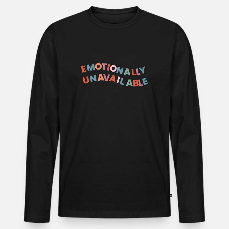 Emotionally Unavailable - Männer Premium Bio Langarmshirt - Schwarz