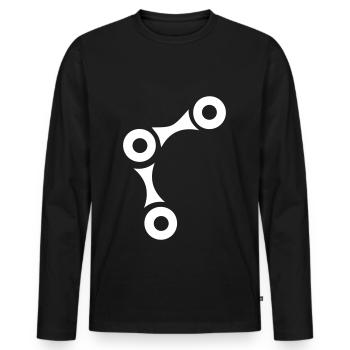 Fahrrad Kette - Männer Premium Bio Langarmshirt - Schwarz - Vorne - Nico (187cm)
