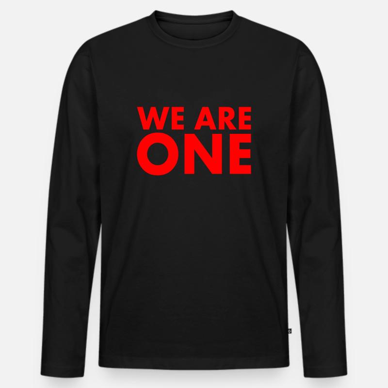 We are one - Männer Premium Bio Langarmshirt - Schwarz