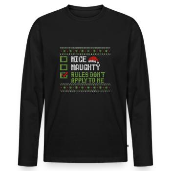 Christmas Xmas Saying Humor Funny Witty - Men's Premium Organic Long Sleeve Shirt - black - Front - Nico (187cm)
