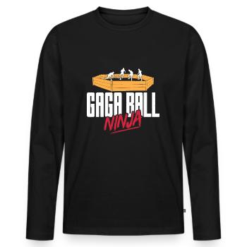 Gaga Ball Dodgeball Joueur de Gagaball Gaga Ball - T-shirt manches longues Premium bio Homme - noir - Devant - Nico (187cm)