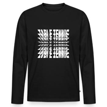 Tennis de table avec batte de tennis de table Ping Pong - T-shirt manches longues Premium bio Homme - noir - Devant - Nico (187cm)