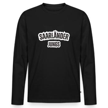 Saarlanders - Men's Premium Organic Long Sleeve Shirt - black - Front - Nico (187cm)