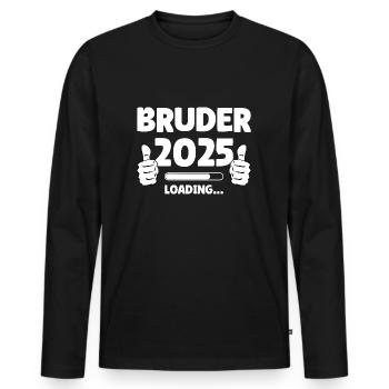 Bruder 2025 Loading - Männer Premium Bio Langarmshirt - Schwarz - Vorne - Nico (187cm)