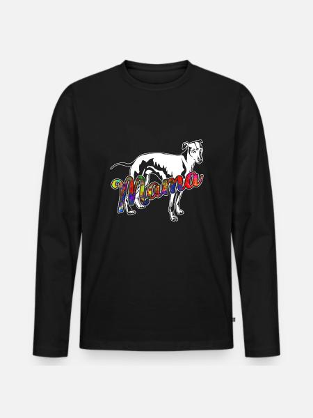 Whippet Whippet Mama - Men's Premium Organic Long Sleeve Shirt - black