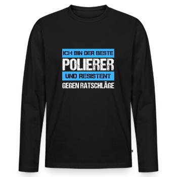 Resistant polisher - Men's Premium Organic Long Sleeve Shirt - black - Front - Nico (187cm)