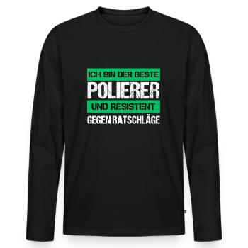 Resistant polisher - Men's Premium Organic Long Sleeve Shirt - black - Front - Nico (187cm)