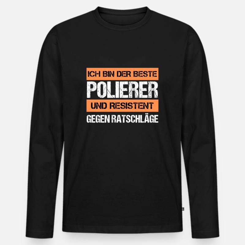 Resistenter Polierer - Männer Premium Bio Langarmshirt - Schwarz
