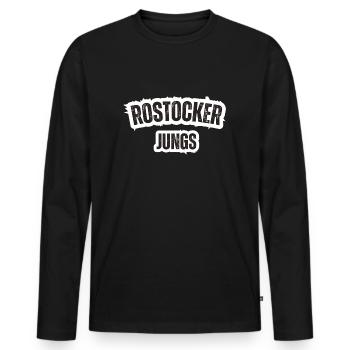 Garçons de Rostock - T-shirt manches longues Premium bio Homme - noir - Devant - Nico (187cm)