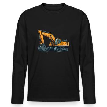 Bagger Baustelle Bauarbeiter Baggerfahrer - Männer Premium Bio Langarmshirt - Schwarz - Vorne - Nico (187cm)