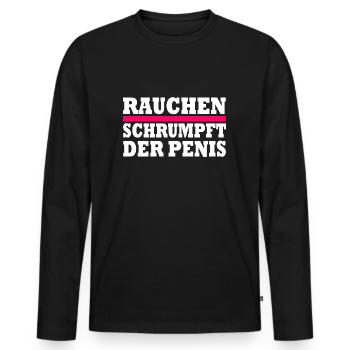rauchen schrumpft der penis - Männer Premium Bio Langarmshirt - Schwarz - Vorne - Nico (187cm)