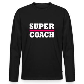 coach - Men's Premium Organic Long Sleeve Shirt - black - Front - Nico (187cm)