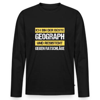 Resistant Geographer - Men's Premium Organic Long Sleeve Shirt - black - Front - Nico (187cm)