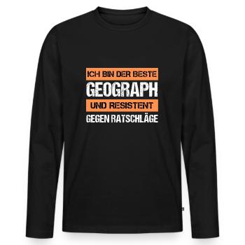 Resistant Geographer - Men's Premium Organic Long Sleeve Shirt - black - Front - Nico (187cm)