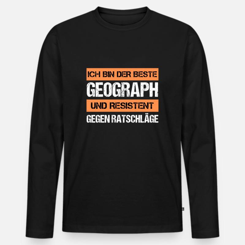 Resistenter Geograph - Männer Premium Bio Langarmshirt - Schwarz