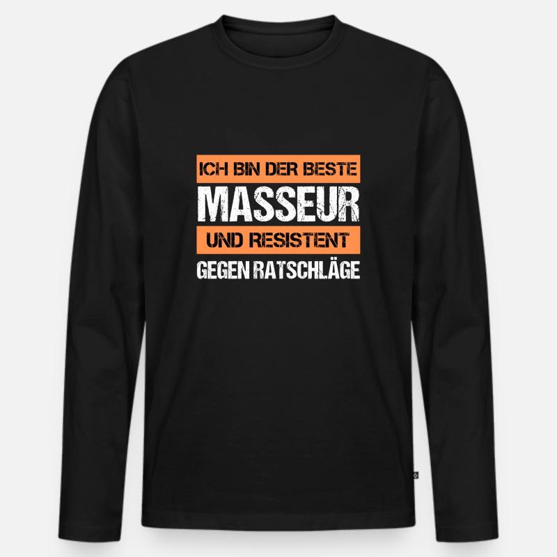 Resistenter Masseur - Männer Premium Bio Langarmshirt - Schwarz