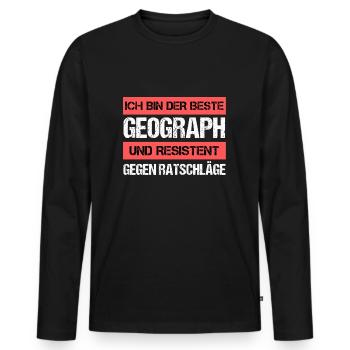 Resistant Geographer - Men's Premium Organic Long Sleeve Shirt - black - Front - Nico (187cm)