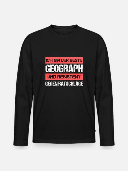 Resistant Geographer - Men's Premium Organic Long Sleeve Shirt - black