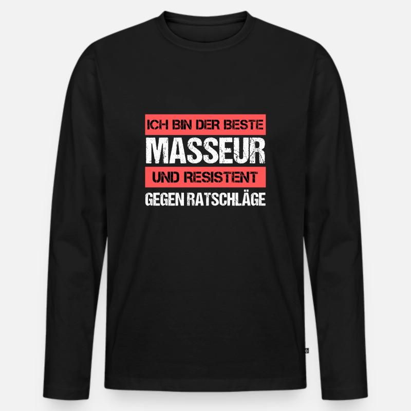 Resistenter Masseur - Männer Premium Bio Langarmshirt - Schwarz