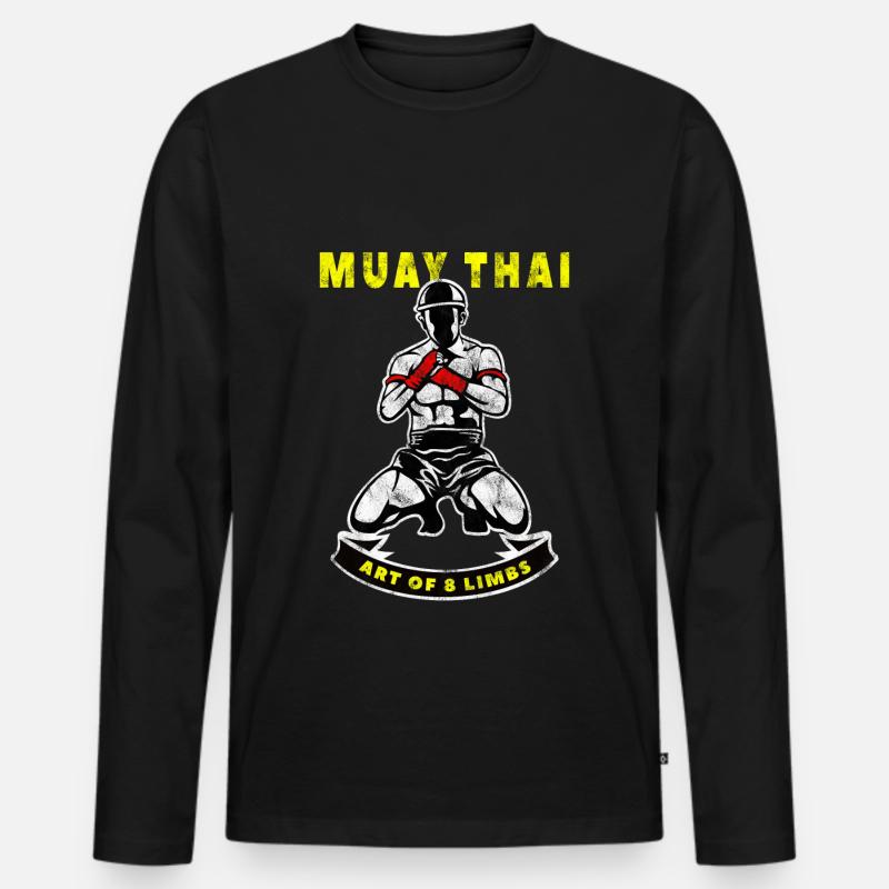 Muay Thai MMA - Männer Premium Bio Langarmshirt - Schwarz
