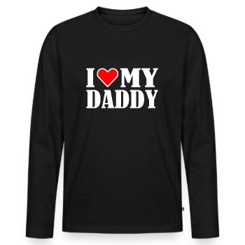 I love my dad - Männer Premium Bio Langarmshirt - Schwarz - Vorne - Nico (187cm)