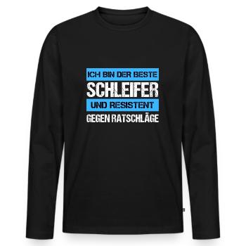Broyeur résistant - T-shirt manches longues Premium bio Homme - noir - Devant - Nico (187cm)
