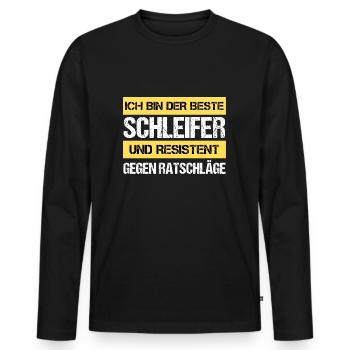 Broyeur résistant - T-shirt manches longues Premium bio Homme - noir - Devant - Nico (187cm)