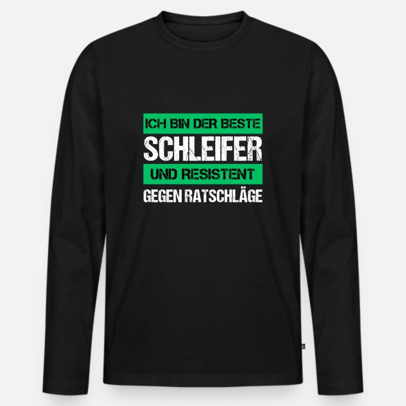 Resistenter Schleifer - Männer Premium Bio Langarmshirt - Schwarz