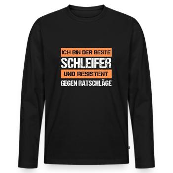 Broyeur résistant - T-shirt manches longues Premium bio Homme - noir - Devant - Nico (187cm)