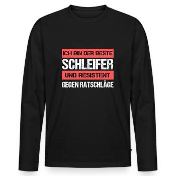 Broyeur résistant - T-shirt manches longues Premium bio Homme - noir - Devant - Nico (187cm)