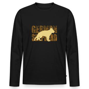 german shepherd - Männer Premium Bio Langarmshirt - Schwarz - Vorne - Nico (187cm)
