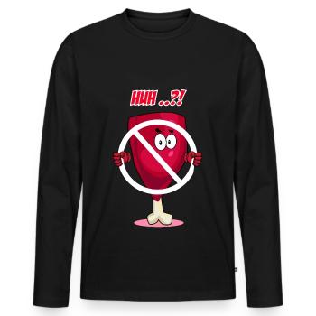 Lustiger Vegan Schinken - Männer Premium Bio Langarmshirt - Schwarz - Vorne - Nico (187cm)