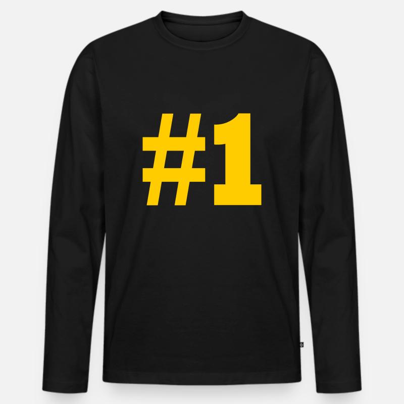 1 - Männer Premium Bio Langarmshirt - Schwarz