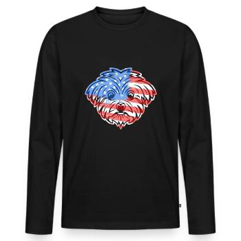 Maltese Maltese Flag - Men's Premium Organic Long Sleeve Shirt - black - Front - Nico (187cm)