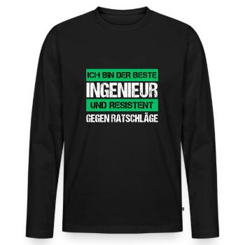 Resistant Engineer - Men's Premium Organic Long Sleeve Shirt - black - Front - Nico (187cm)