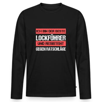 Guide de leurre résistant - T-shirt manches longues Premium bio Homme - noir - Devant - Nico (187cm)