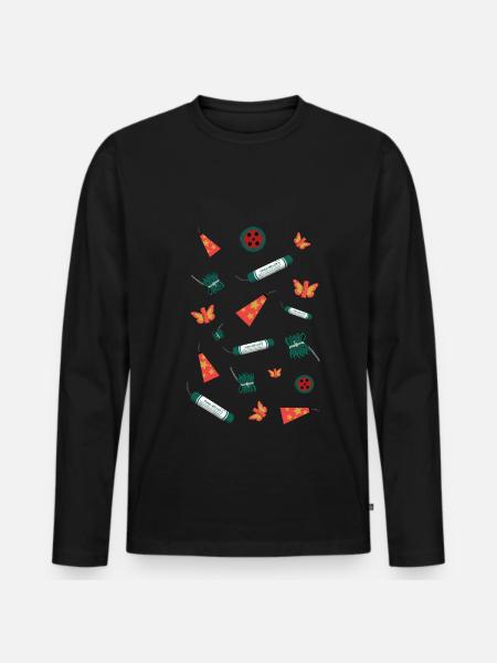Feuerwerk Sortiment - Männer Premium Bio Langarmshirt - Schwarz