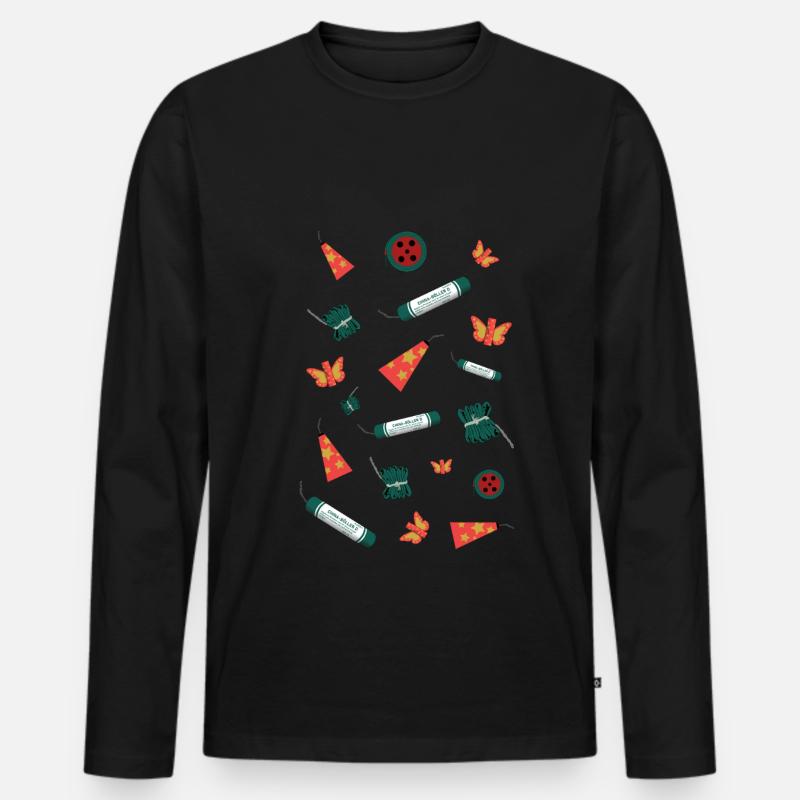 Feuerwerk Sortiment - Männer Premium Bio Langarmshirt - Schwarz