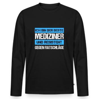 Resistant Physician - Men's Premium Organic Long Sleeve Shirt - black - Front - Nico (187cm)