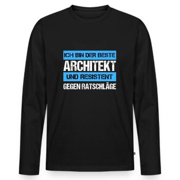Resistenter Architekt - Männer Premium Bio Langarmshirt - Schwarz - Vorne - Nico (187cm)