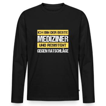Resistant Physician - Men's Premium Organic Long Sleeve Shirt - black - Front - Nico (187cm)