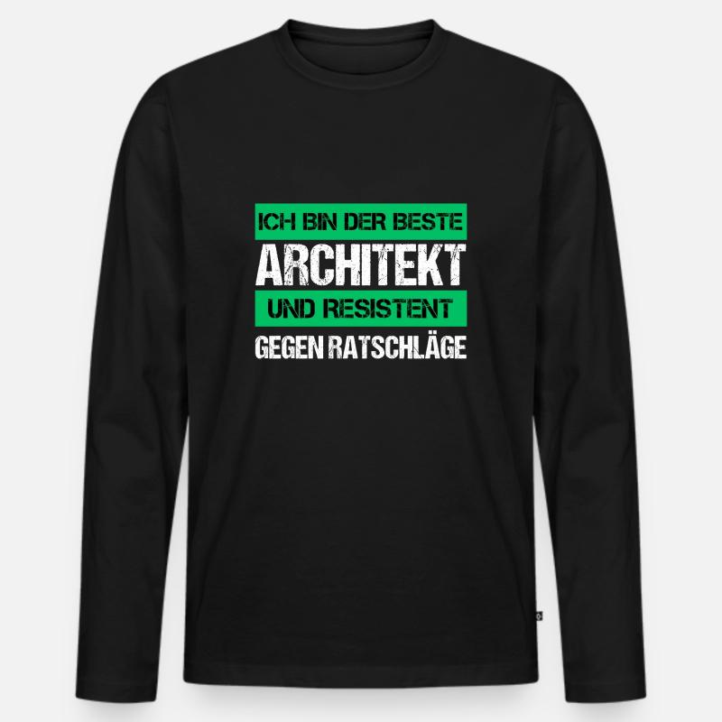 Resistenter Architekt - Männer Premium Bio Langarmshirt - Schwarz