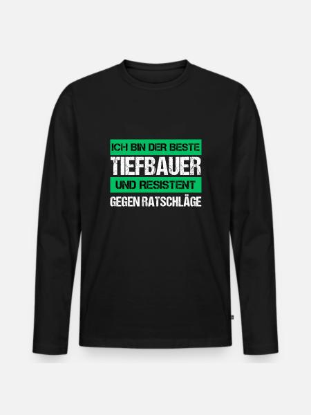 Resistenter Tiefbauer - Männer Premium Bio Langarmshirt - Schwarz